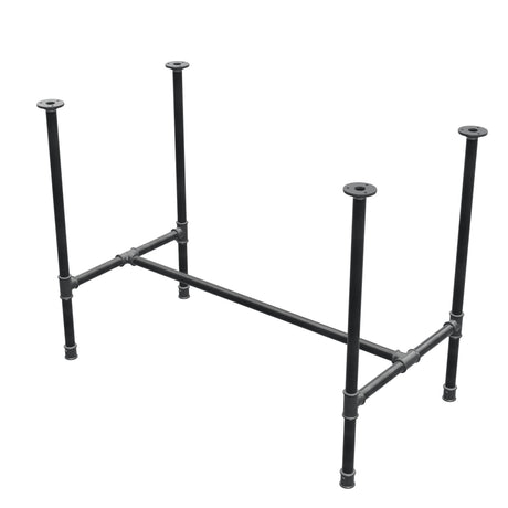 Onderstel voor eettafel, H-frame, gietijzer en staal Ø 27 mm, 101 × 55 cm, hoogte 74 cm