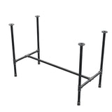Onderstel voor eettafel, H-frame, gietijzer en staal Ø 27 mm, 111 × 55 cm, hoogte 74 cm