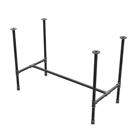 Onderstel voor eettafel, H-frame, gietijzer en staal Ø 27 mm, 111 × 55 cm, hoogte 74 cm