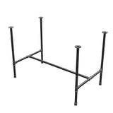 Onderstel voor eettafel, H-frame, gietijzer en staal Ø 27 mm, 111 × 65 cm, hoogte 74 cm