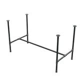 Onderstel voor eettafel, H-frame, gietijzer en staal Ø 27 mm, 131 × 65 cm, hoogte 74 cm