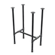 Onderstel voor eettafel, H-frame, gietijzer en staal Ø 27 mm, 51 × 35 cm, hoogte 74 cm