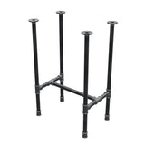 Onderstel voor eettafel, H-frame, gietijzer en staal Ø 27 mm, 51 × 35 cm, hoogte 74 cm