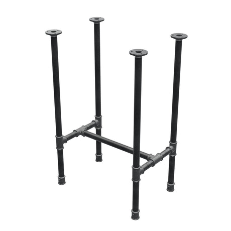 Onderstel voor eettafel, H-frame, gietijzer en staal Ø 27 mm, 51 × 35 cm, hoogte 74 cm