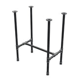 Onderstel voor eettafel, H-frame, gietijzer en staal Ø 27 mm, 61 × 39 cm, hoogte 74 cm