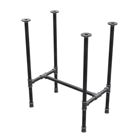 Onderstel voor eettafel, H-frame, gietijzer en staal Ø 27 mm, 61 × 39 cm, hoogte 74 cm