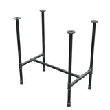 Onderstel voor eettafel, H-frame, gietijzer en staal Ø 27 mm, 71 × 45 cm, hoogte 74 cm