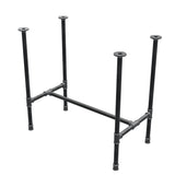 Onderstel voor eettafel, H-frame, gietijzer en staal Ø 27 mm, 81 × 45 cm, hoogte 74 cm