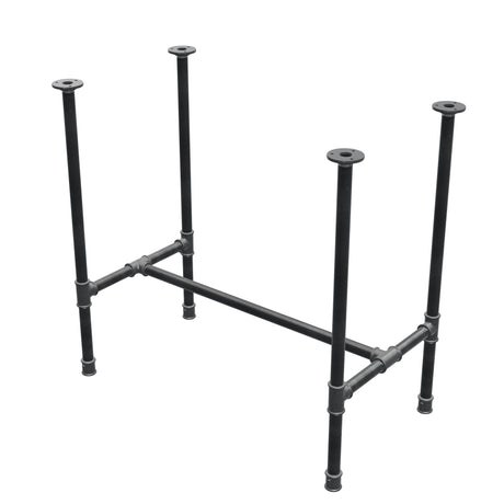 Onderstel voor eettafel, H-frame, gietijzer en staal Ø 27 mm, 81 × 45 cm, hoogte 74 cm