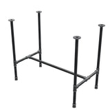 Onderstel voor eettafel, H-frame, gietijzer en staal Ø 27 mm, 91 × 51 cm, hoogte 74 cm