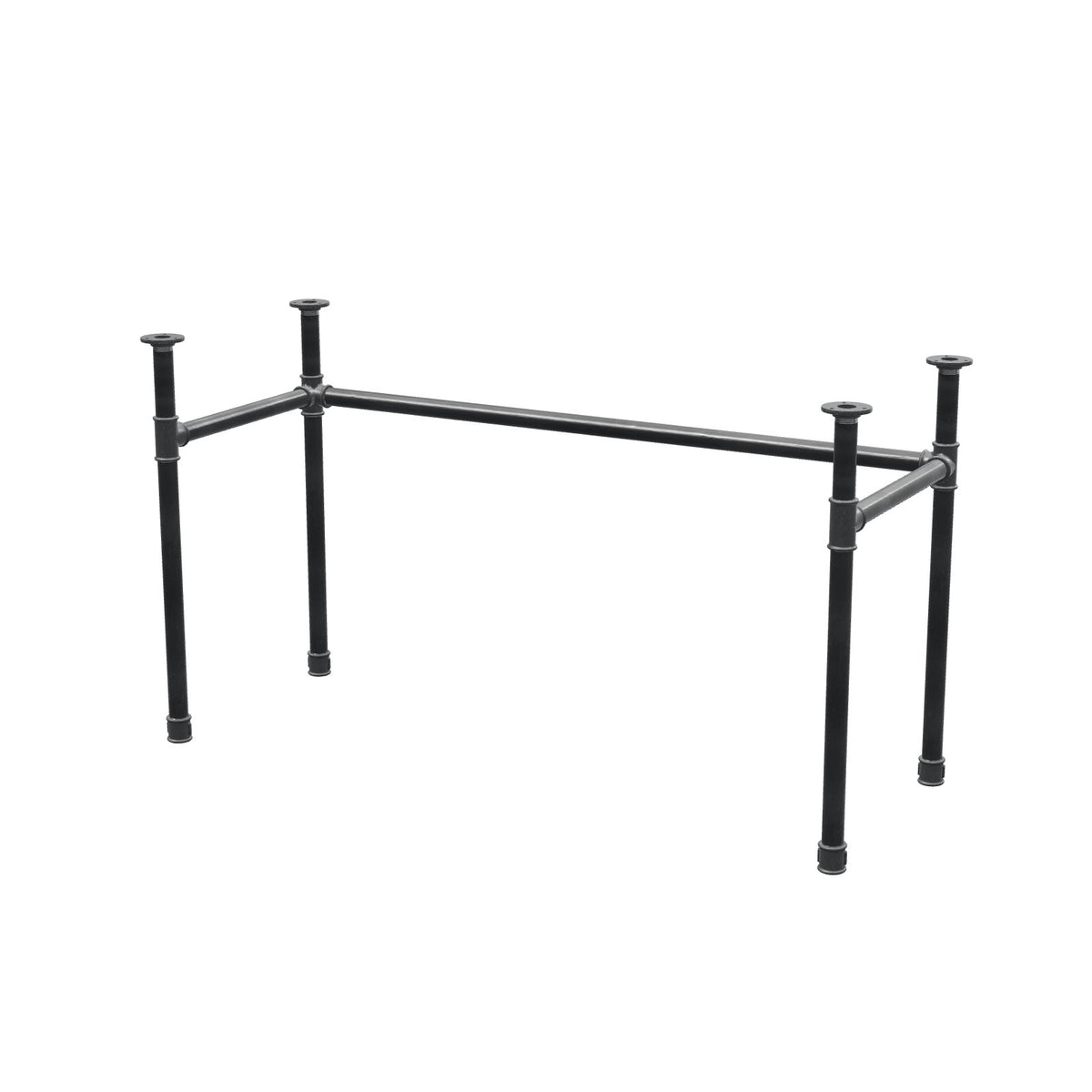Onderstel voor bureau, U-frame, gietijzer en staal Ø 34 mm, 132 × 52 cm, hoogte 72 cm