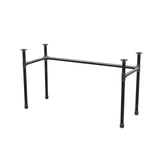 Onderstel voor bureau, U-frame, gietijzer en staal Ø 34 mm, 132 × 52 cm, hoogte 72 cm