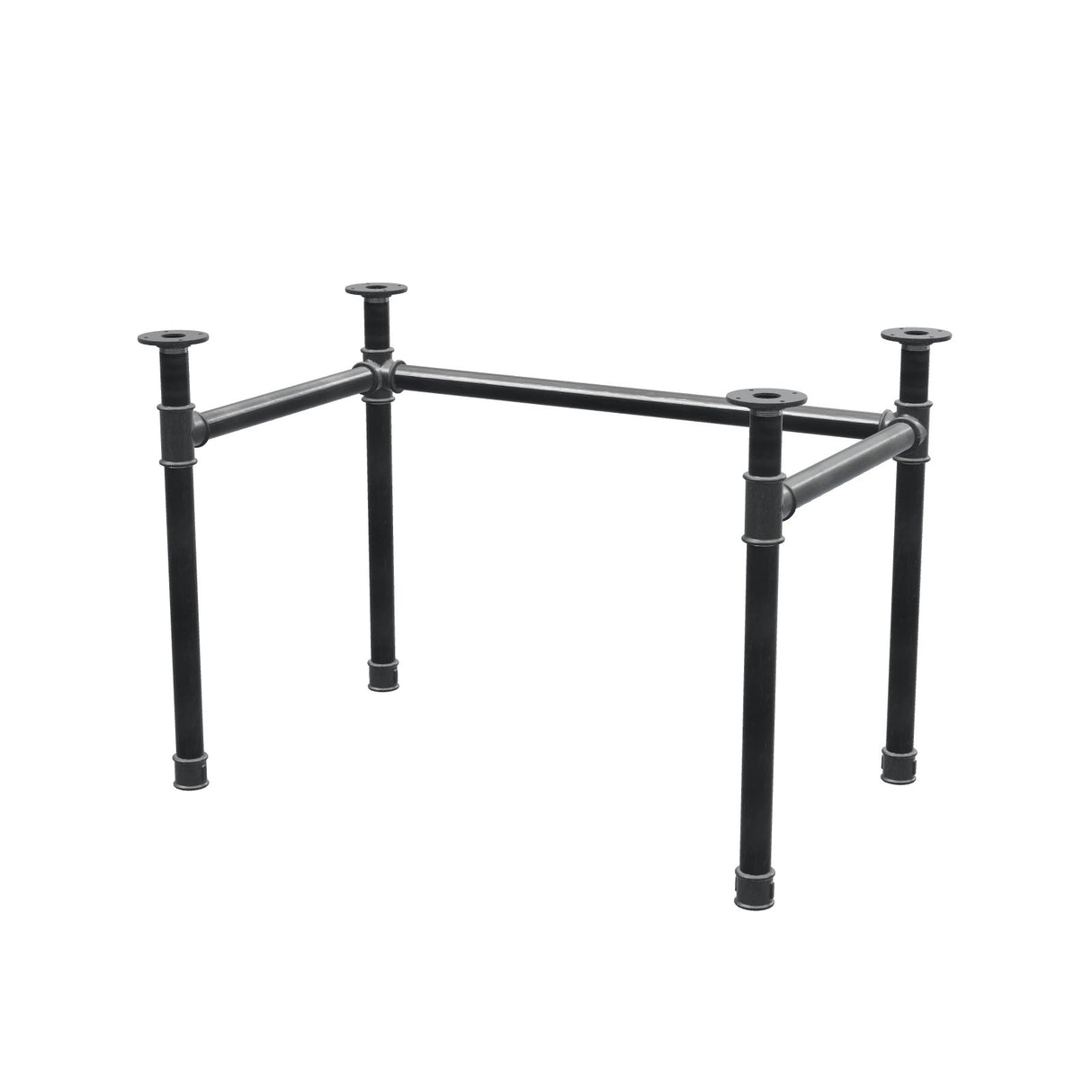 Onderstel voor bureau, U-frame, gietijzer en staal Ø 42 mm, 106 × 66 cm, hoogte 70 cm