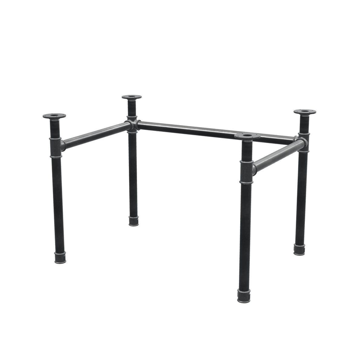 Onderstel voor bureau, U-frame, gietijzer en staal Ø 42 mm, 106 × 76 cm, hoogte 70 cm