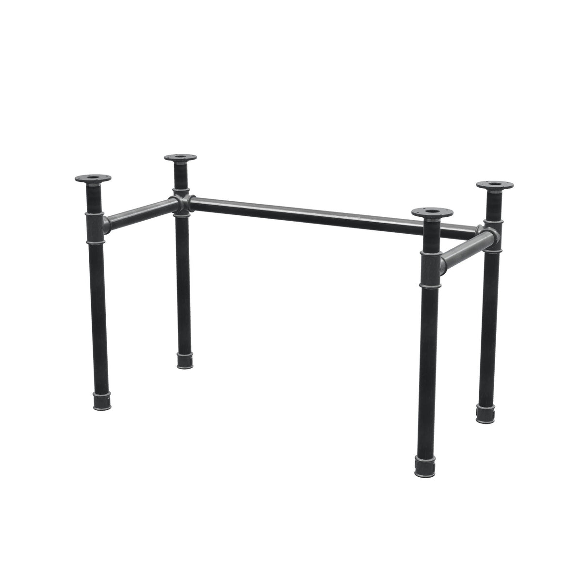 Onderstel voor bureau, U-frame, gietijzer en staal Ø 42 mm, 116 × 56 cm, hoogte 70 cm