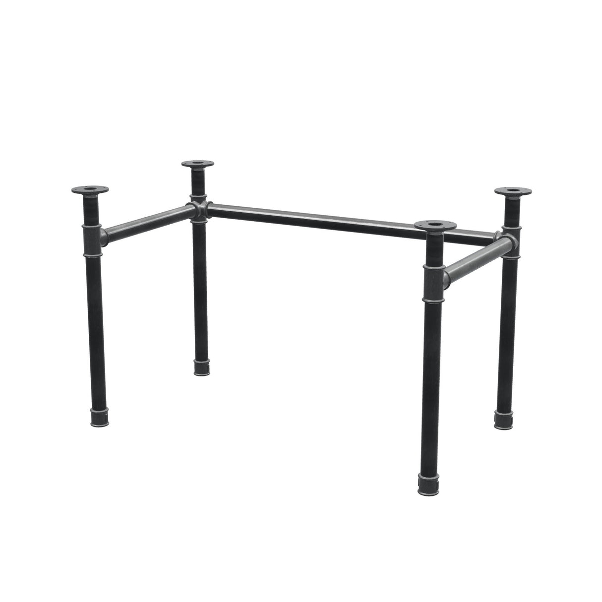 Onderstel voor bureau, U-frame, gietijzer en staal Ø 42 mm, 116 × 66 cm, hoogte 70 cm