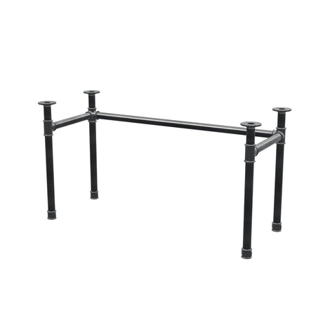 Onderstel voor bureau, U-frame, gietijzer en staal Ø 42 mm, 136 × 56 cm, hoogte 70 cm