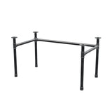 Onderstel voor bureau, U-frame, gietijzer en staal Ø 42 mm, 136 × 76 cm, hoogte 70 cm