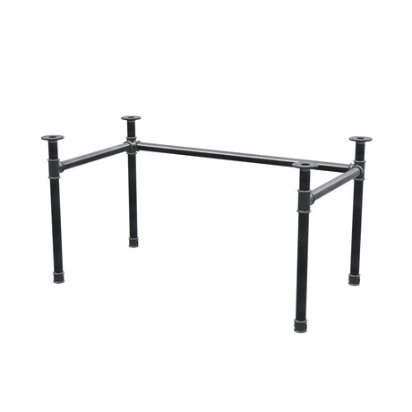 Onderstel voor bureau, U-frame, gietijzer en staal Ø 42 mm, 136 × 76 cm, hoogte 70 cm