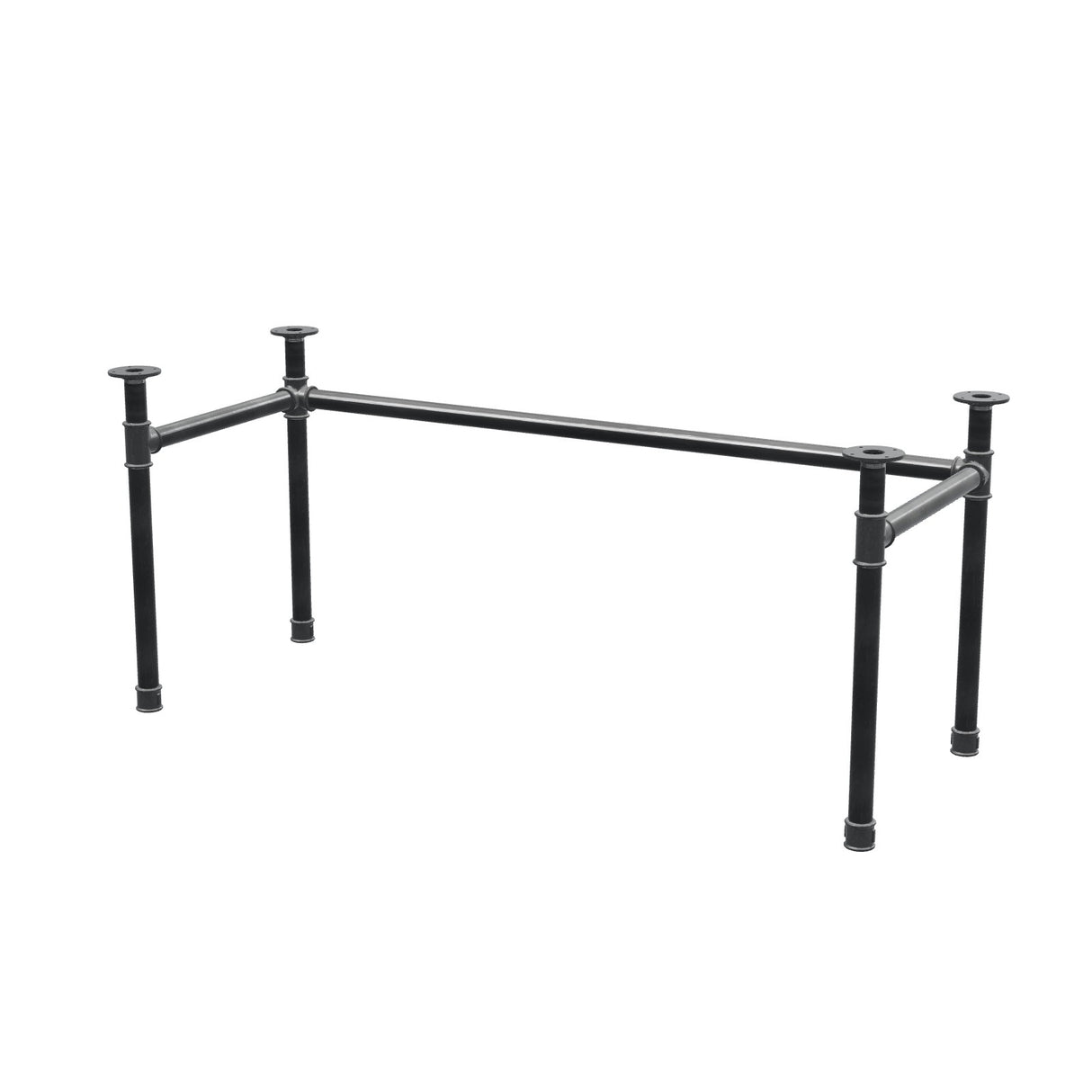 Onderstel voor bureau, U-frame, gietijzer en staal Ø 42 mm, 166 × 66 cm, hoogte 70 cm