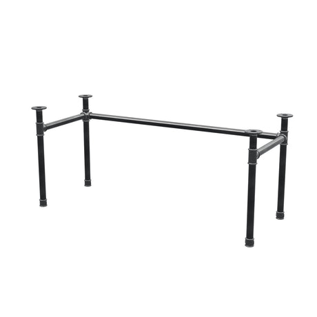 Onderstel voor bureau, U-frame, gietijzer en staal Ø 42 mm, 166 × 66 cm, hoogte 70 cm
