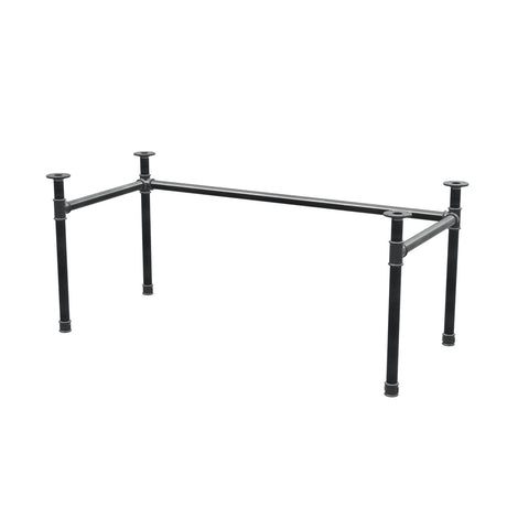 Onderstel voor bureau, U-frame, gietijzer en staal Ø 42 mm, 166 × 76 cm, hoogte 70 cm
