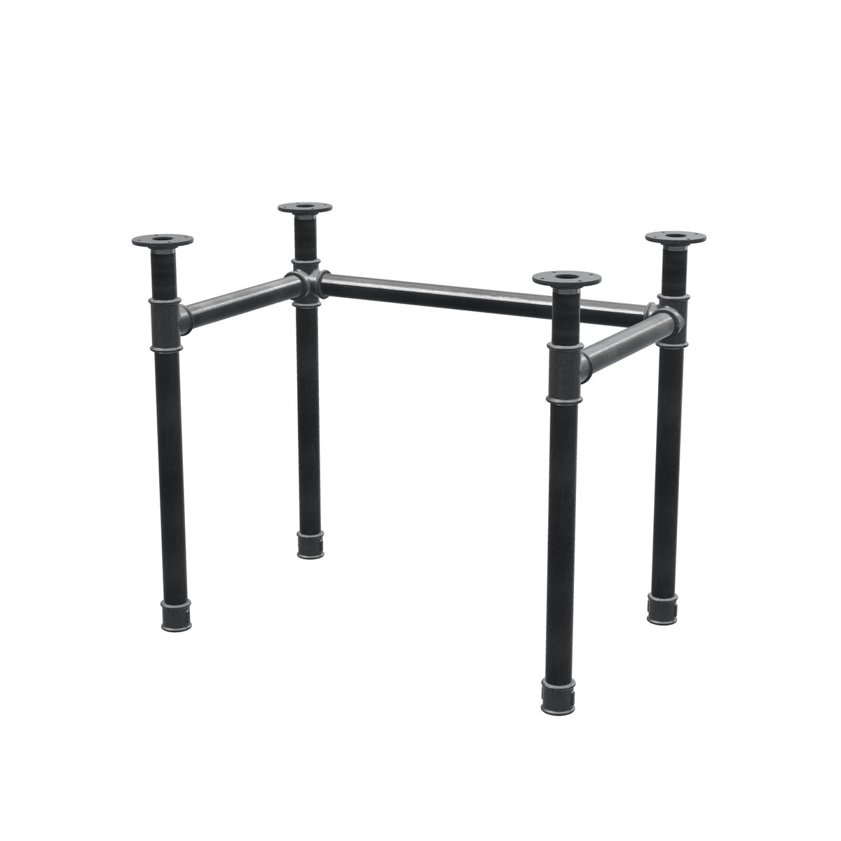 Onderstel voor bureau, U-frame, gietijzer en staal Ø 42 mm, 86 × 56 cm, hoogte 70 cm