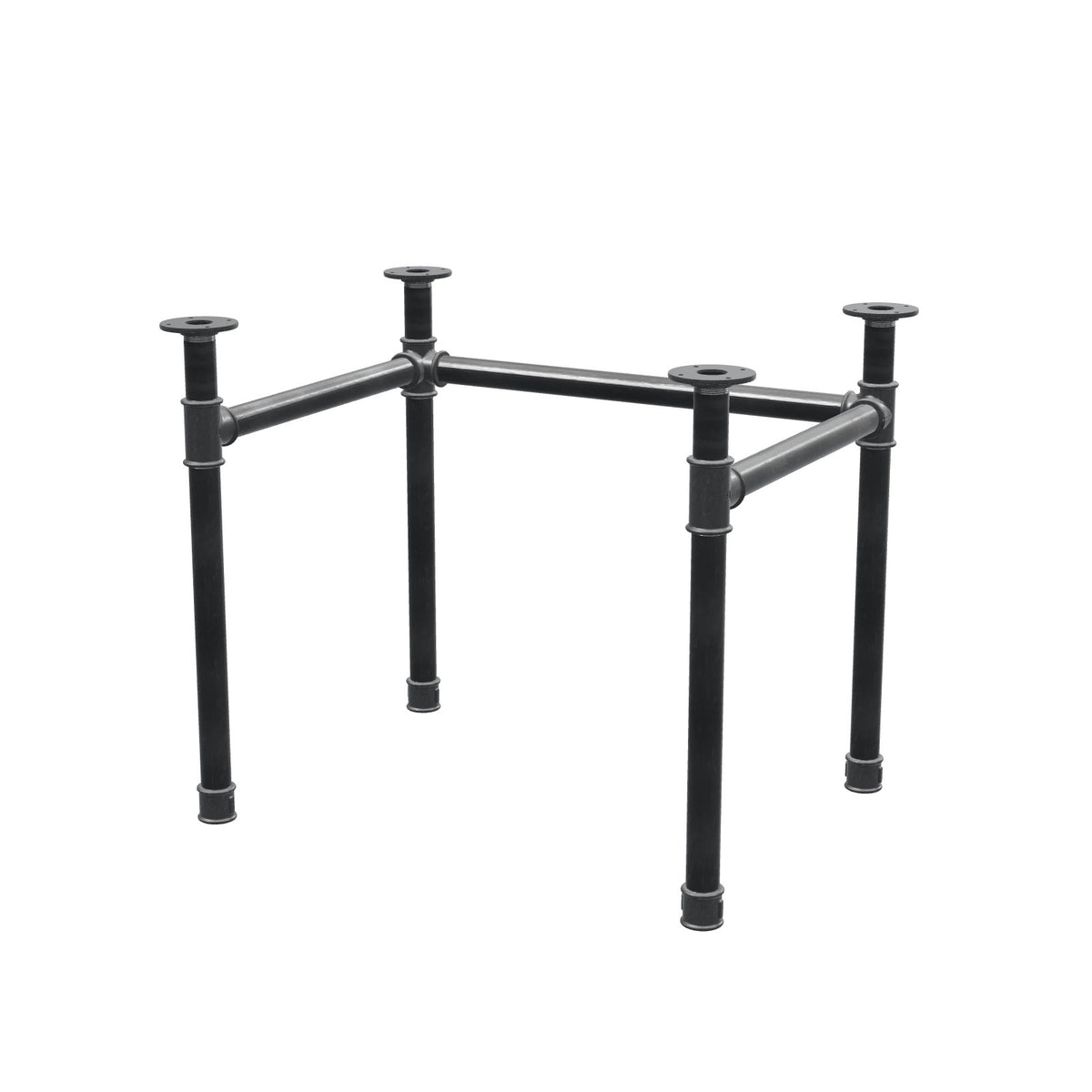 Onderstel voor bureau, U-frame, gietijzer en staal Ø 42 mm, 86 × 66 cm, hoogte 70 cm