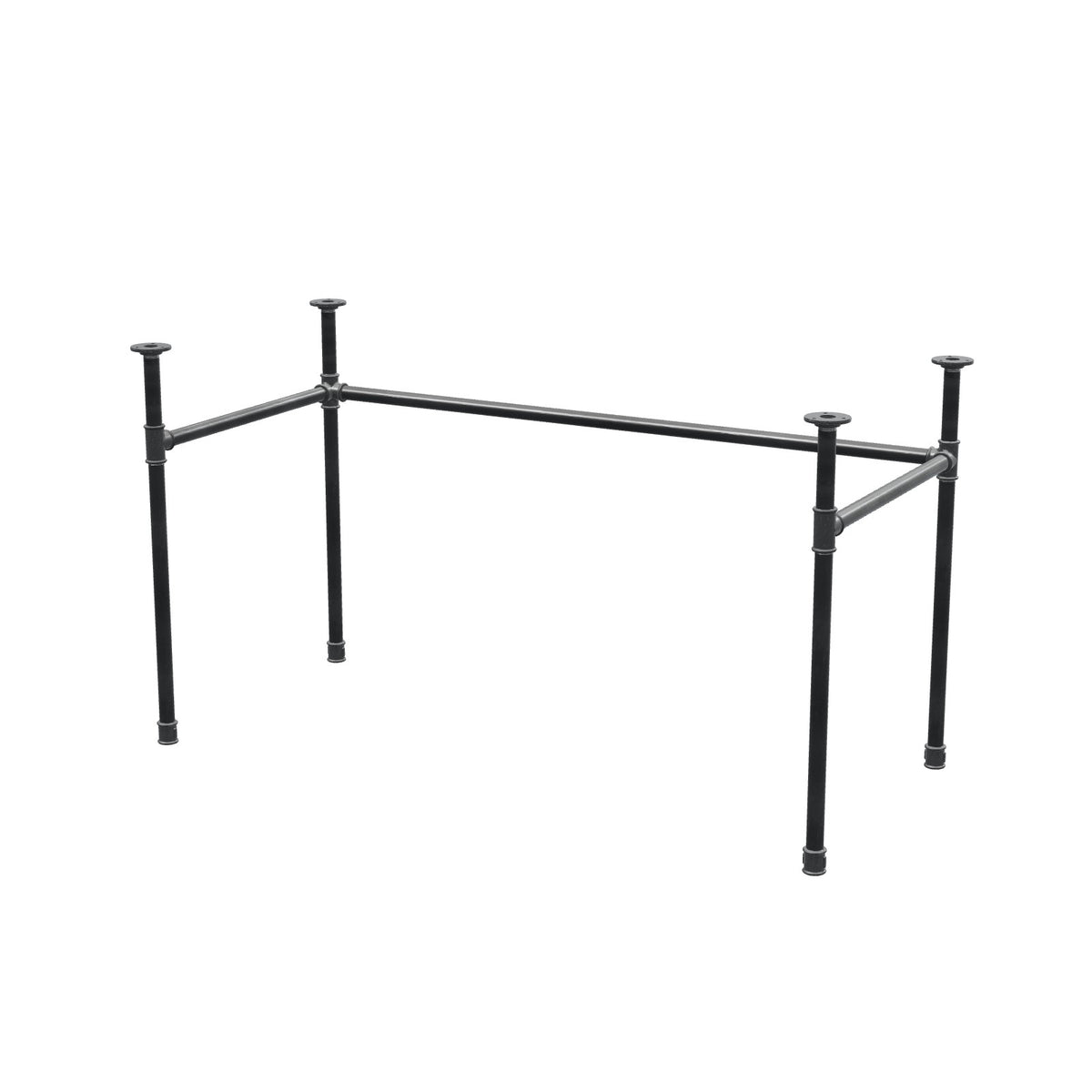 Onderstel voor bureau, U-frame, gietijzer en staal Ø 27 mm, 131 × 61 cm, hoogte 71 cm