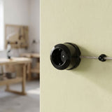 Porseleinen wandstopcontact — Schuko 2P+T 16 A / Zwart