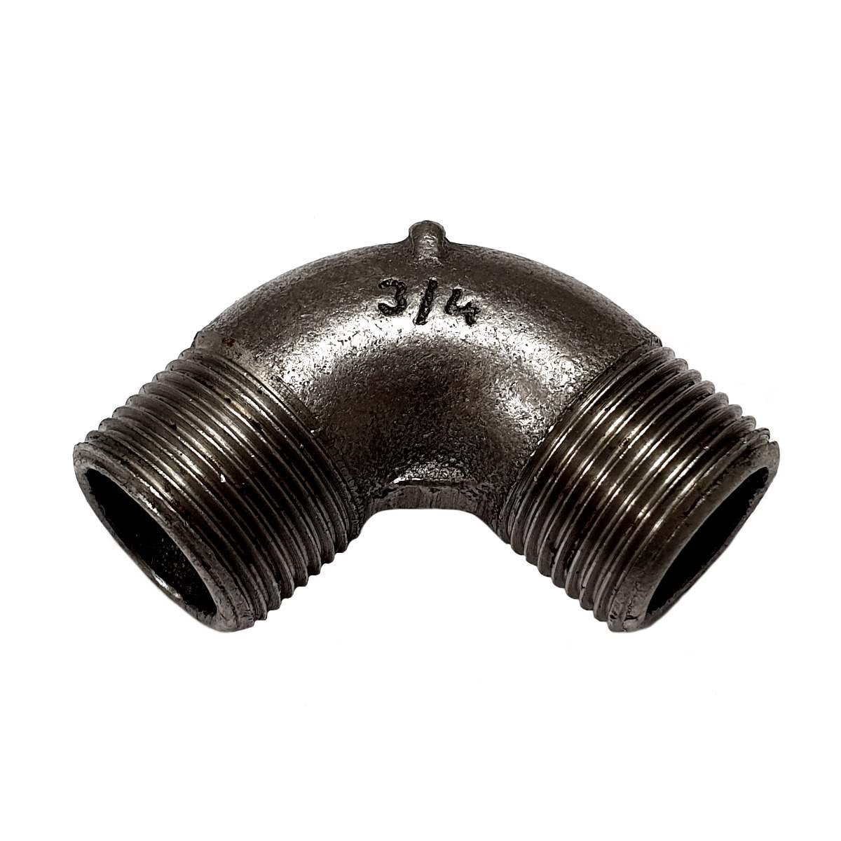 90° zwart gietijzeren bocht fitting Mal/Mal