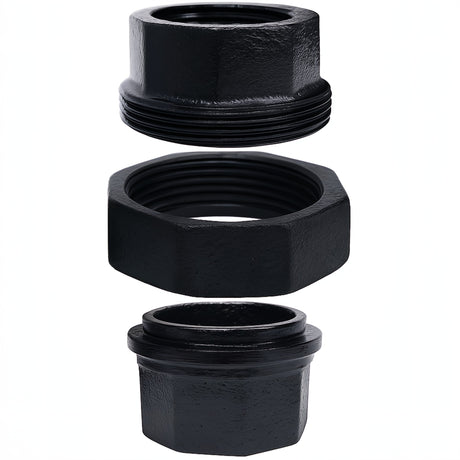 Raccord en 3 parties peint en noir 20x27mm