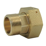 Demi-schrroefkoppeling voor gasmeter serie ISO 228/1 in messing CW617N - isometrisch zicht 3/4