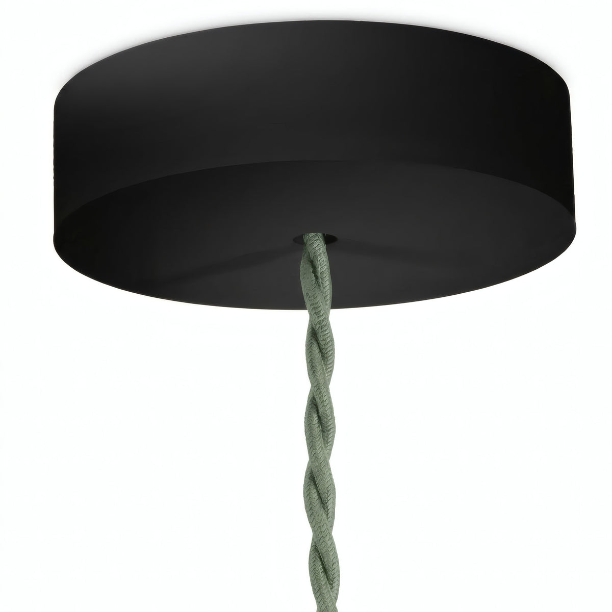 Ronde plafondkap van hout, Ø 120 mm — Zwart