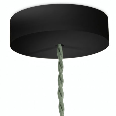 Ronde plafondkap van hout, Ø 120 mm — Zwart
