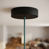 Ronde plafondkap van hout, Ø 120 mm — Zwart