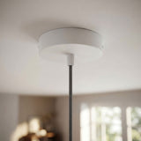 Cilindrische plafondkap van metaal, Ø 120 mm — Conisch thermoplast / Mat wit