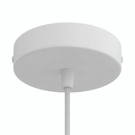 Cilindrische plafondkap van metaal, Ø 120 mm — Conisch thermoplast / Mat wit