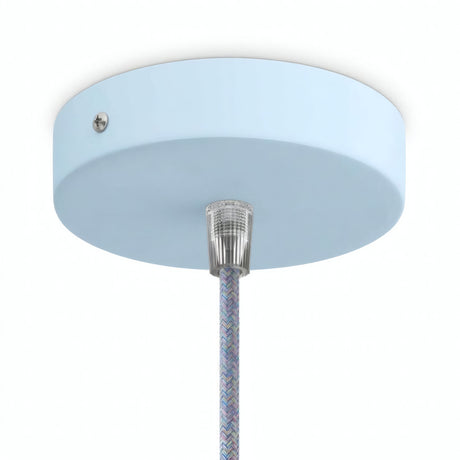 Cilindrische plafondkap van metaal, Ø 120 mm — Conisch thermoplast / Hemelsblauw