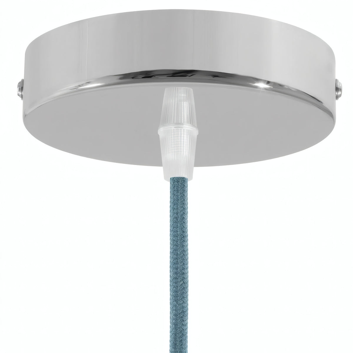 Cilindrische plafondkap van metaal, Ø 120 mm — Conisch thermoplast / Chroom