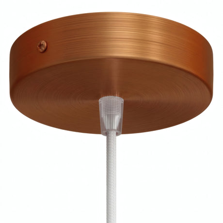 Cilindrische plafondkap van metaal, Ø 120 mm — Conisch thermoplast / Satijn koper