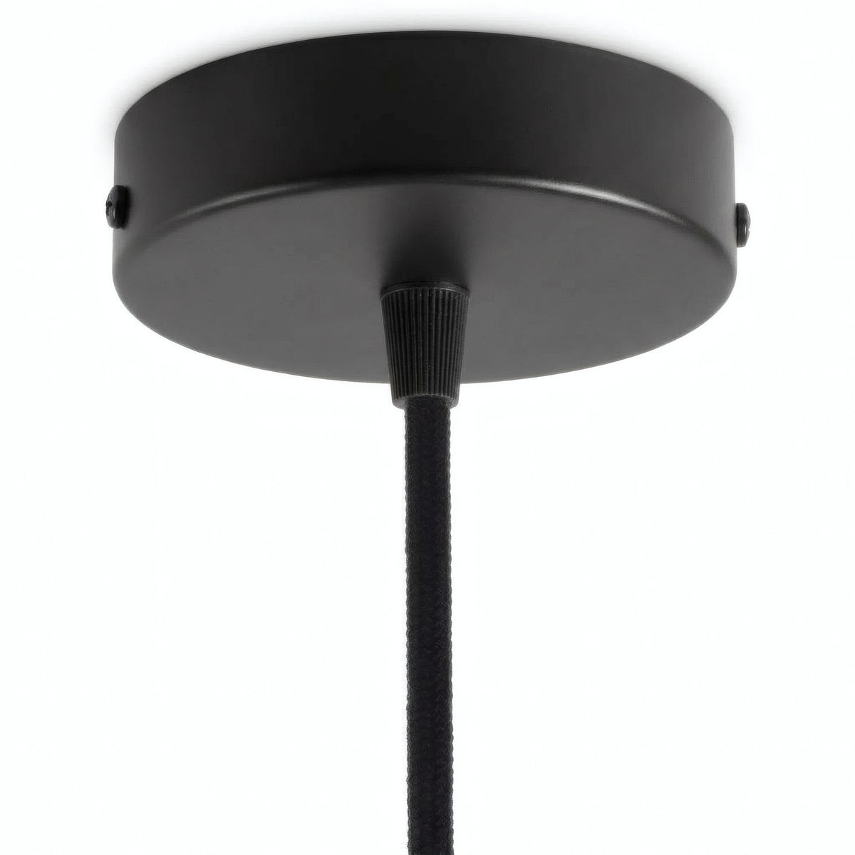 Cilindrische plafondkap van metaal, Ø 120 mm — Conisch thermoplast / Zwart