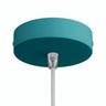 Cilindrische plafondkap van metaal, Ø 120 mm — Conisch thermoplast / Petrolblauw