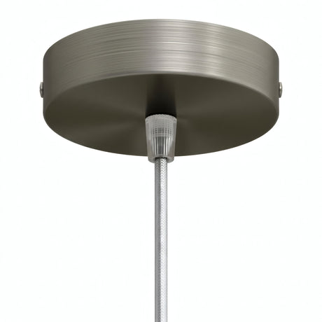 Cilindrische plafondkap van metaal, Ø 120 mm — Conisch thermoplast / Satijn titanium