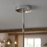 Cilindrische metalen plafondkap met trekontlasting van 15 cm — Chroom