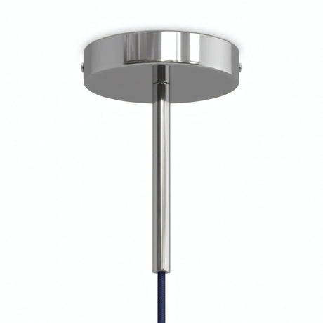 Cilindrische metalen plafondkap met trekontlasting van 15 cm — Chroom