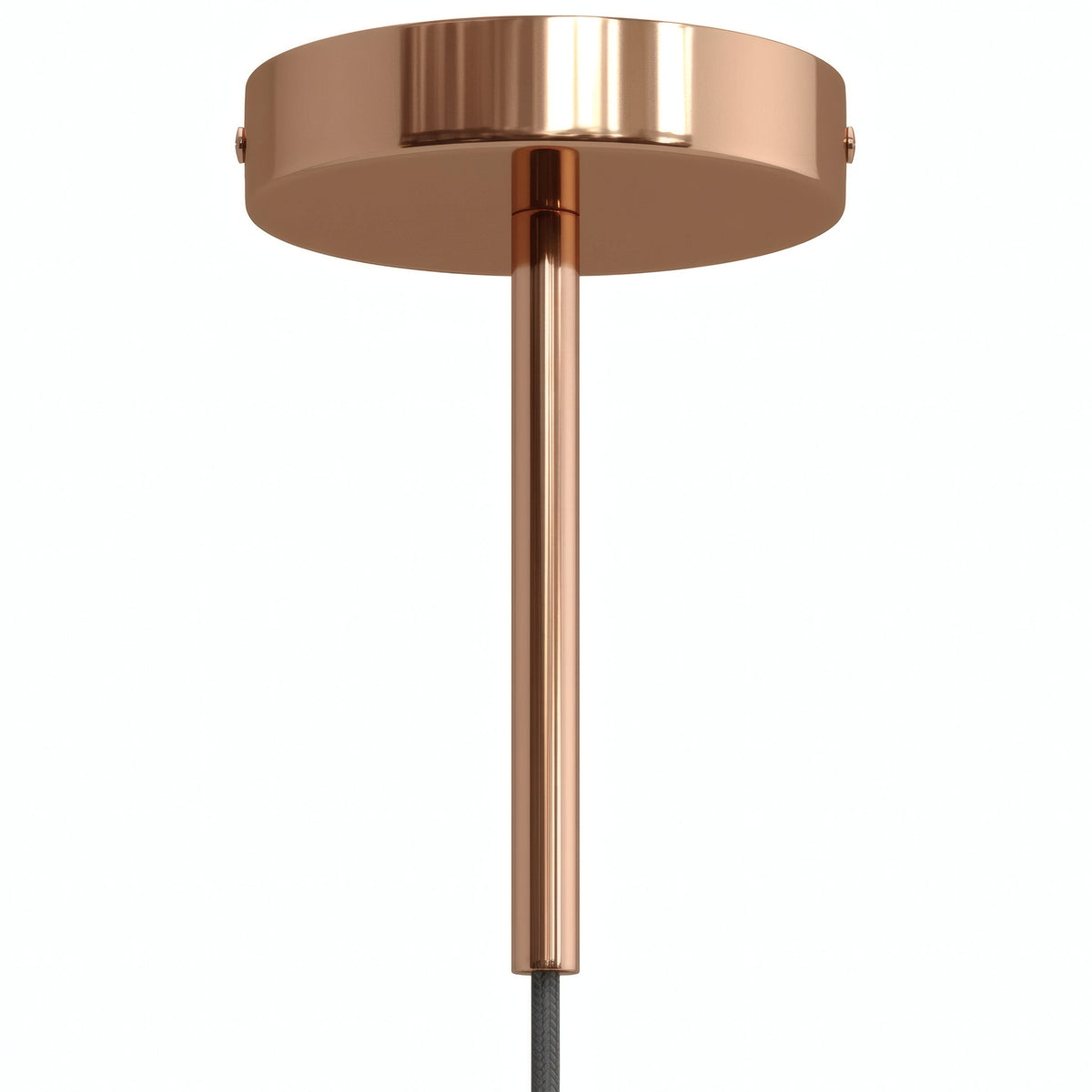 Cilindrische metalen plafondkap met trekontlasting van 15 cm — Koper