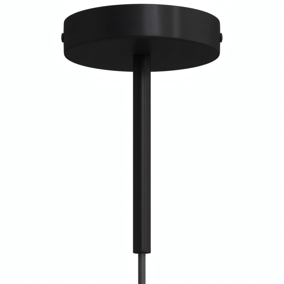 Cilindrische metalen plafondkap met trekontlasting van 15 cm — Zwart