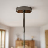 Cilindrische metalen plafondkap met trekontlasting van 15 cm — Zwarte parel