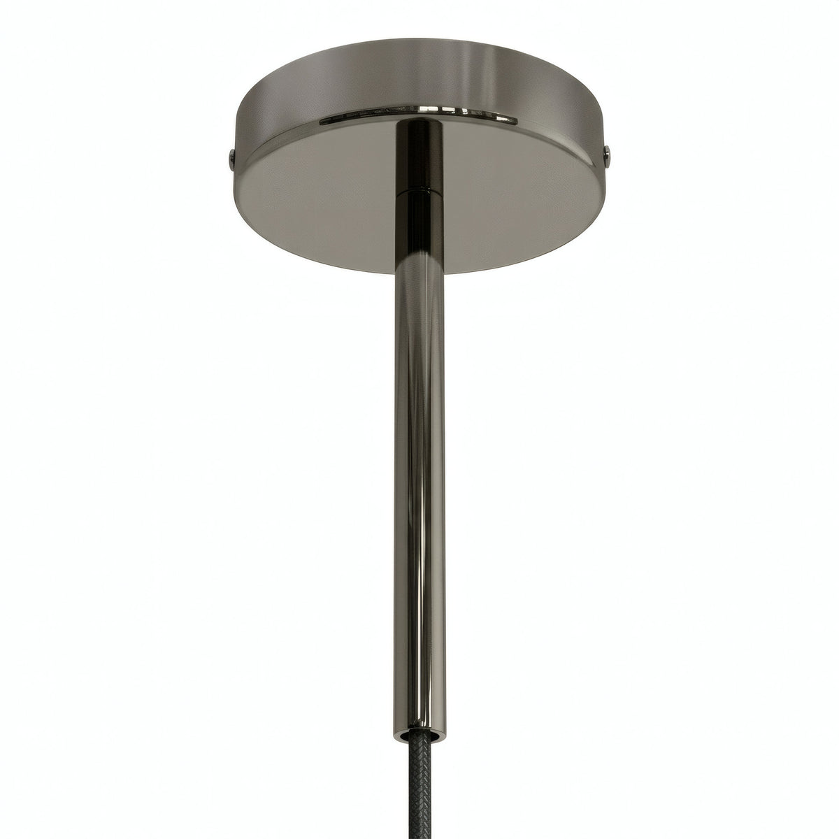 Cilindrische metalen plafondkap met trekontlasting van 15 cm — Zwarte parel
